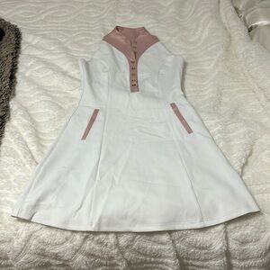 Calliope White and Pink Athletic Dress with Shorts